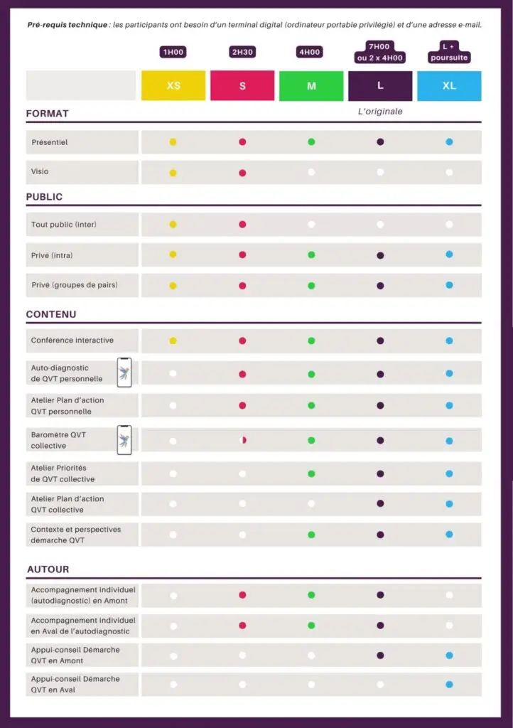 Comparatif des formats de la fresque de la QVT